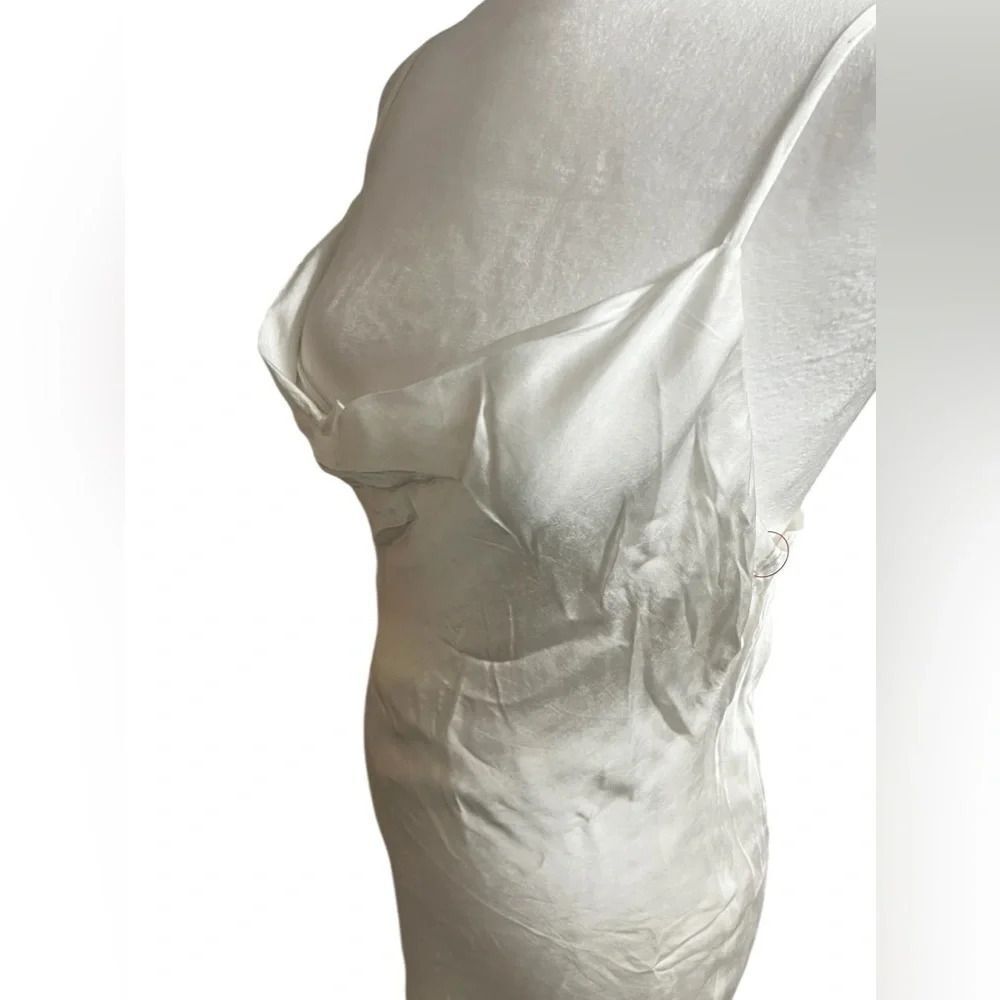 Bardot Slip Dress In Oyster large slit in front adjustable straps maxi - Picture 11 of 13